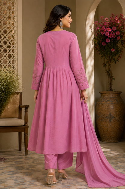 Pure Embroidery Mul Suit
