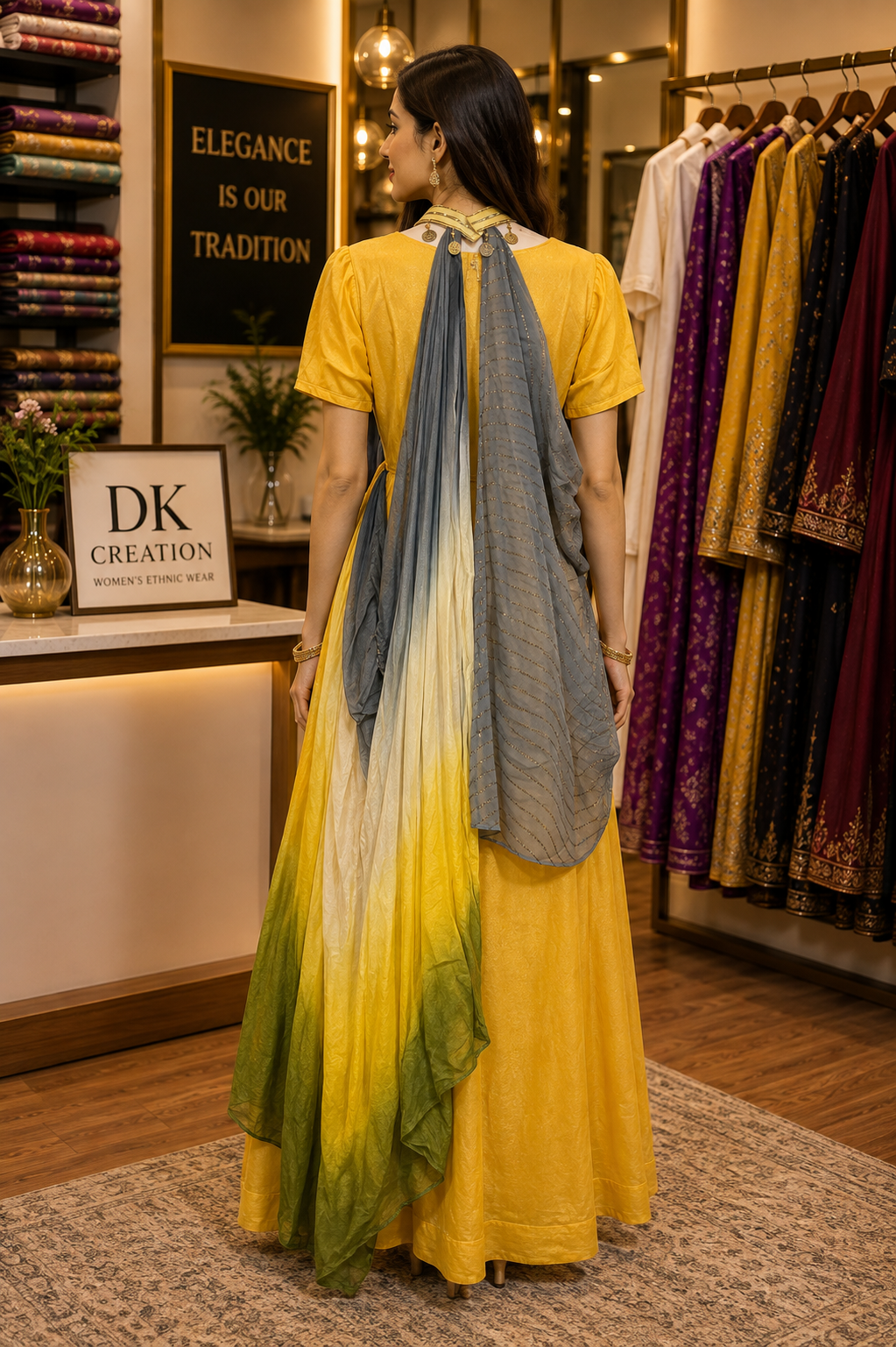 Designer Drape Style Gown