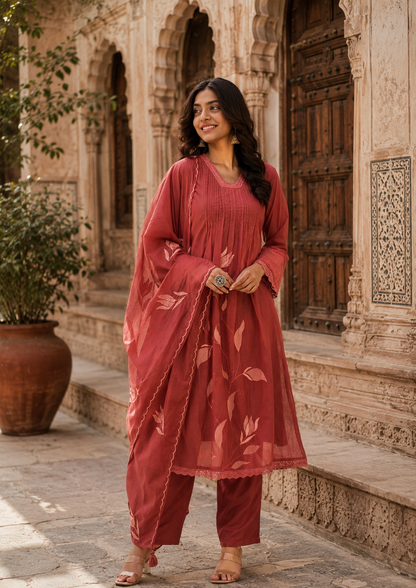 Pure Mul Chanderi Suit