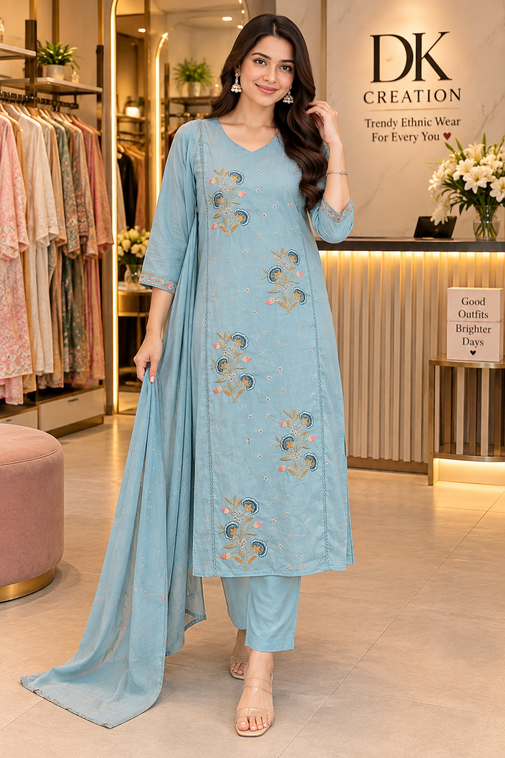 Pure Mul Cotton 3pc Suit