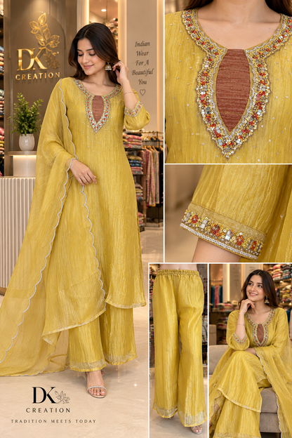 Premium Crust Tissue Festival Wear Suit