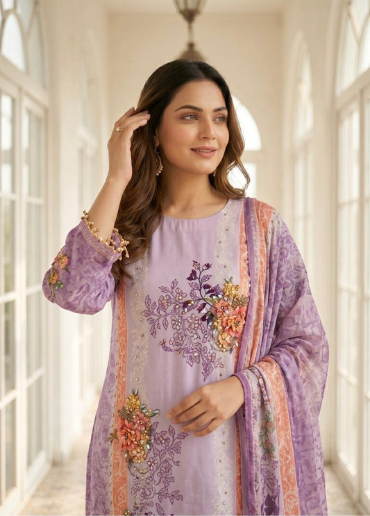 Poly Crepe 3pc Suit