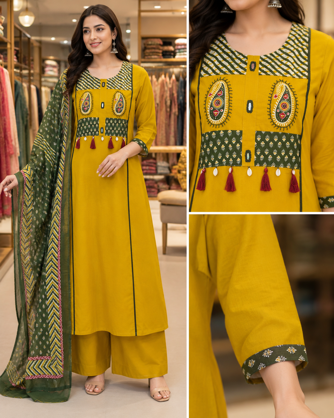 Pure Cotton A-Line Suit