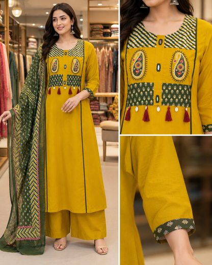 Pure Cotton A-Line Suit