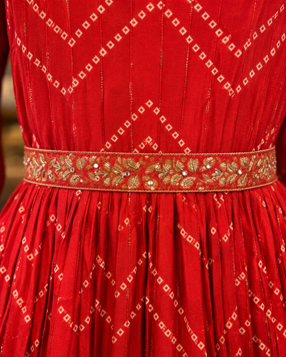 SINGLE LONG BANDANI PARTY WEAR GOWN