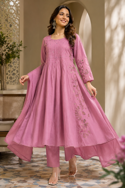Pure Embroidery Mul Suit