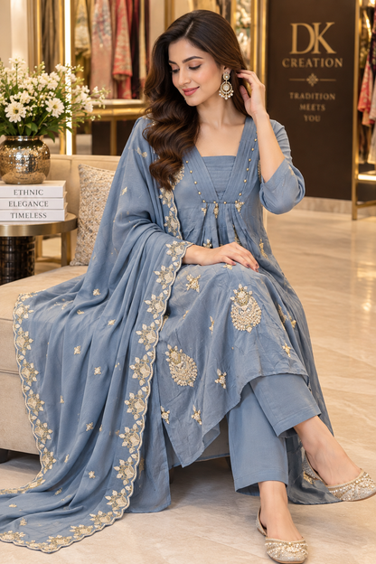 Pure Chinon fabric Festival Wear Suit