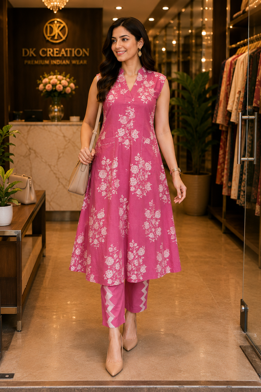 Pure Cotton Kurti With Pant