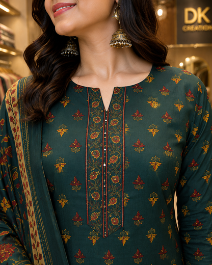 Pure Cotton Kurti Ghagra and Dupatta Set