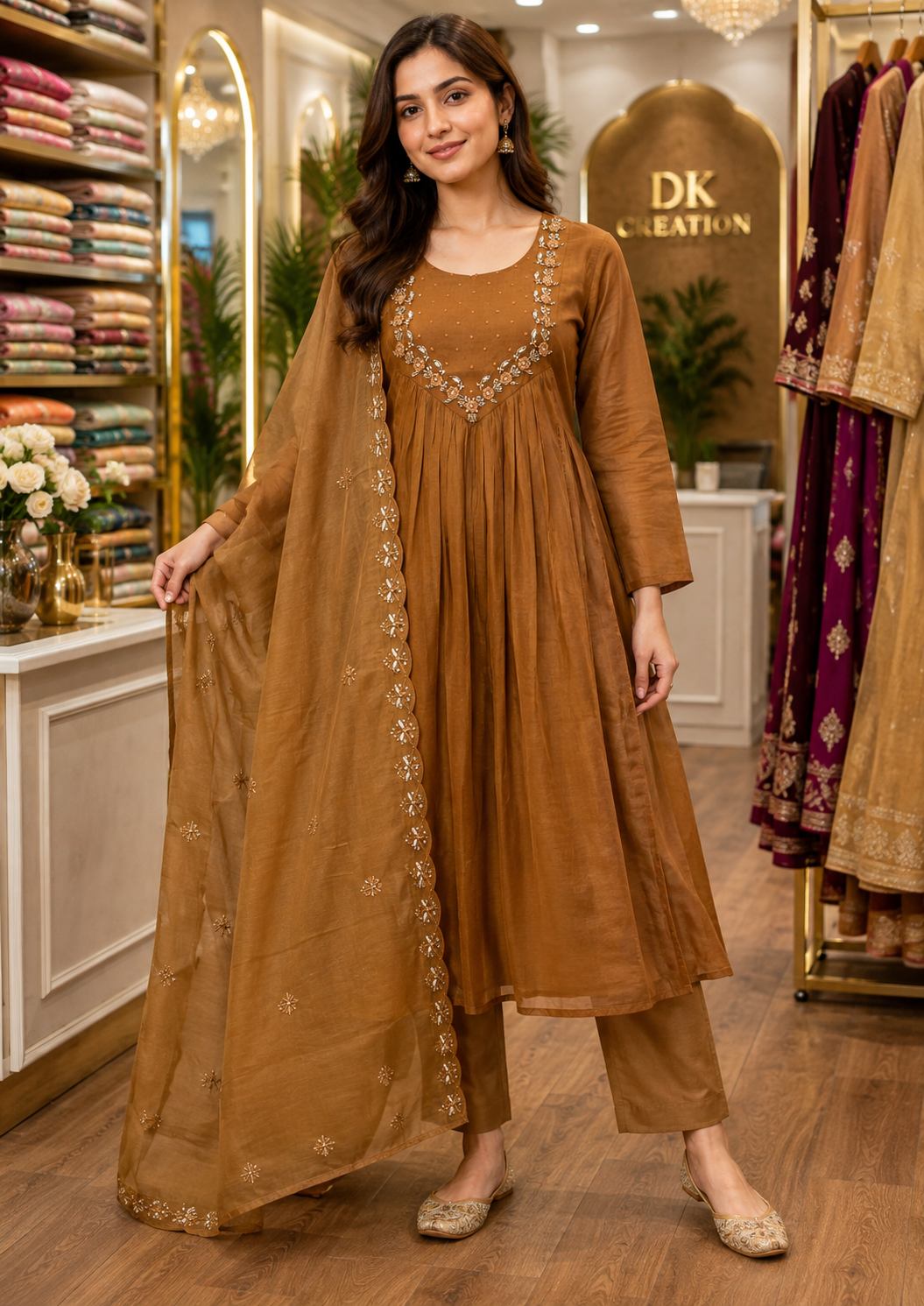 Premium Mul Chanderi Semi-Party Wear Suit