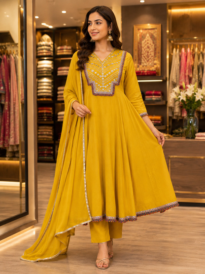 PURE MUL COTTON ANARKALI SUIT