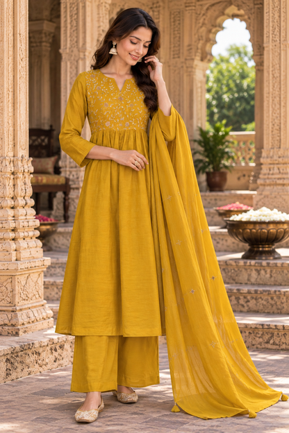 Festival Wear Premium Mul Chanderi Suit