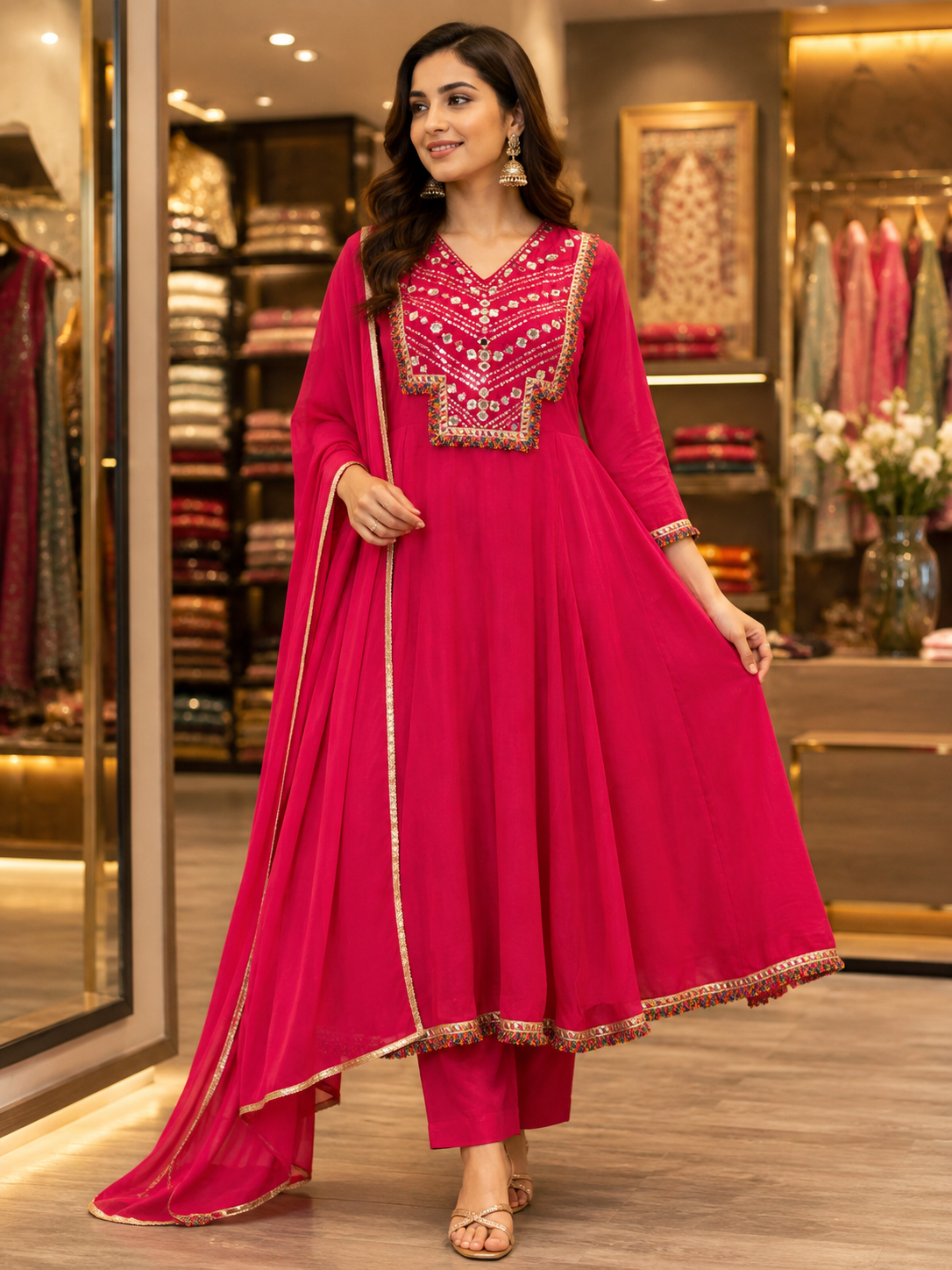 PURE MUL COTTON ANARKALI SUIT