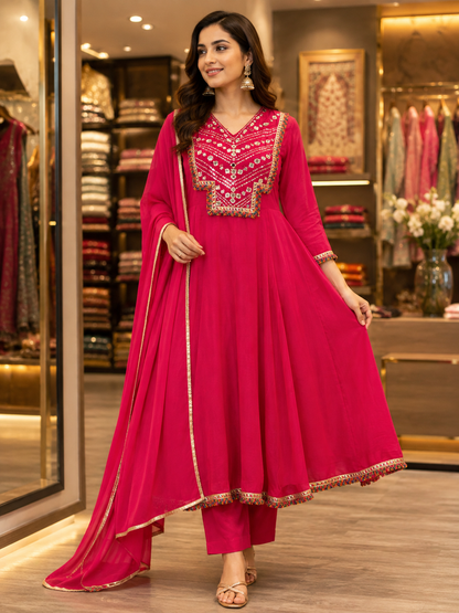 PURE MUL COTTON ANARKALI SUIT