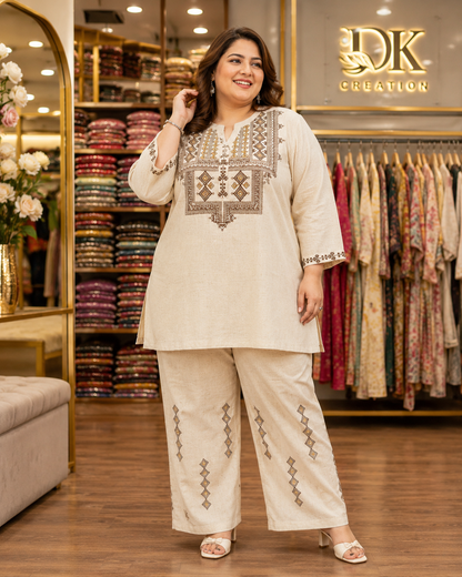 PURE COTTON BIG SIZE COORD SET