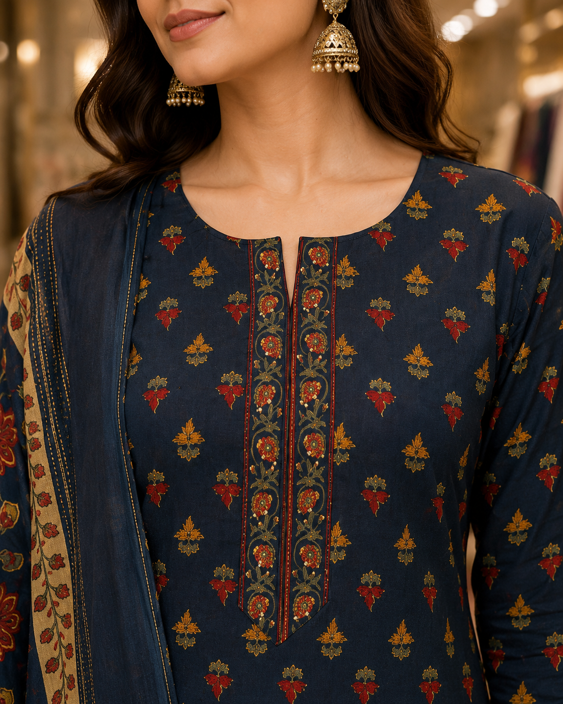Pure Cotton Kurti Ghagra and Dupatta Set