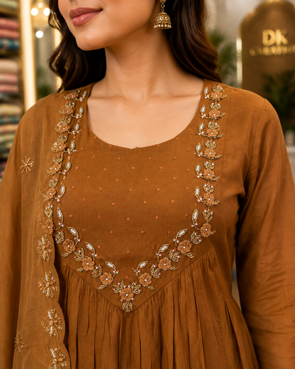 Premium Mul Chanderi Semi-Party Wear Suit