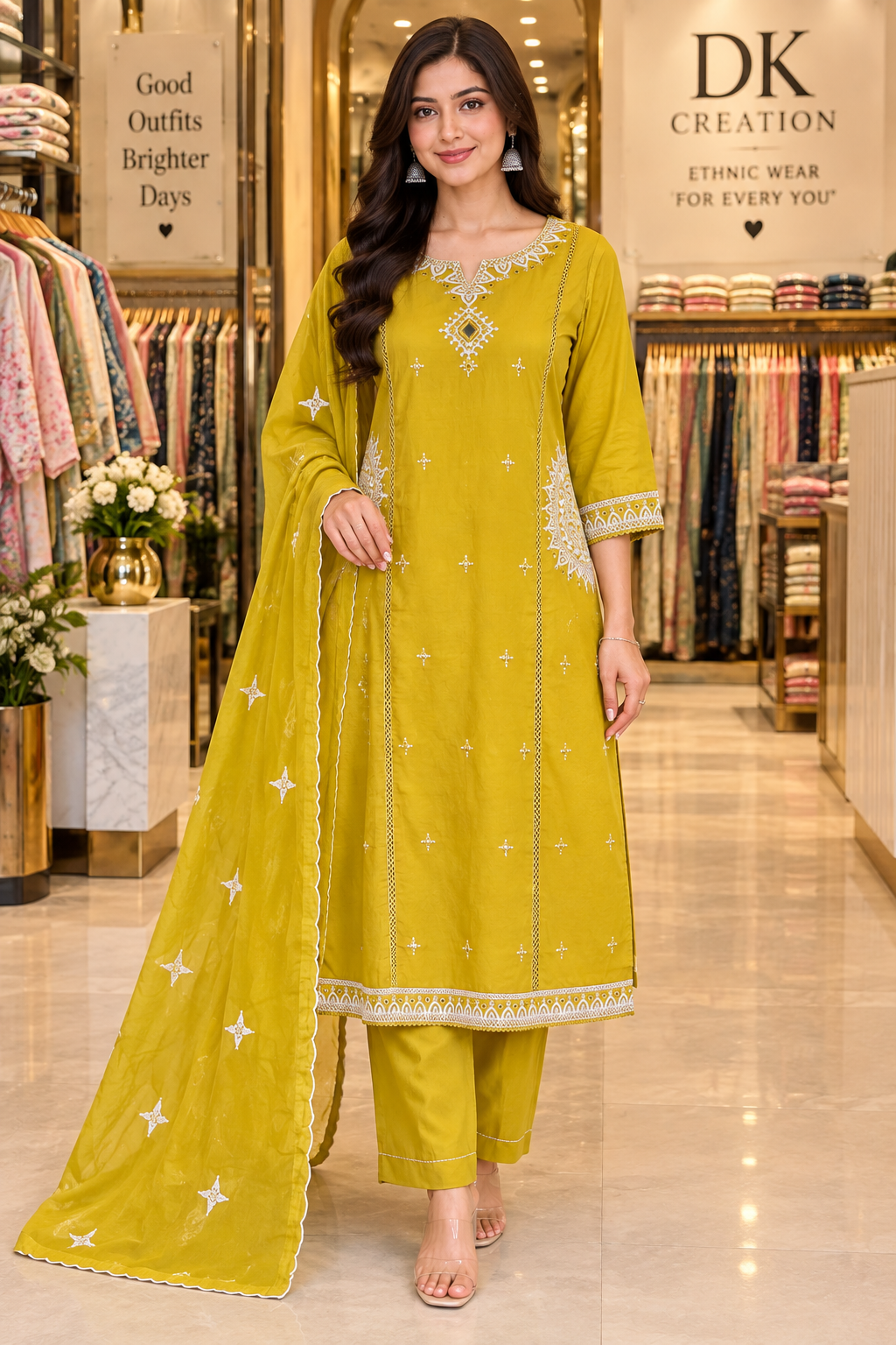 PURE MUL COTTON 3pc Embroidery suit