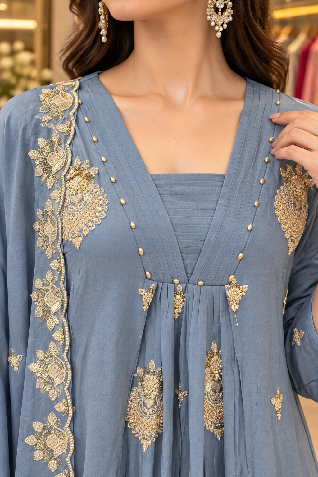 Pure Chinon fabric Festival Wear Suit
