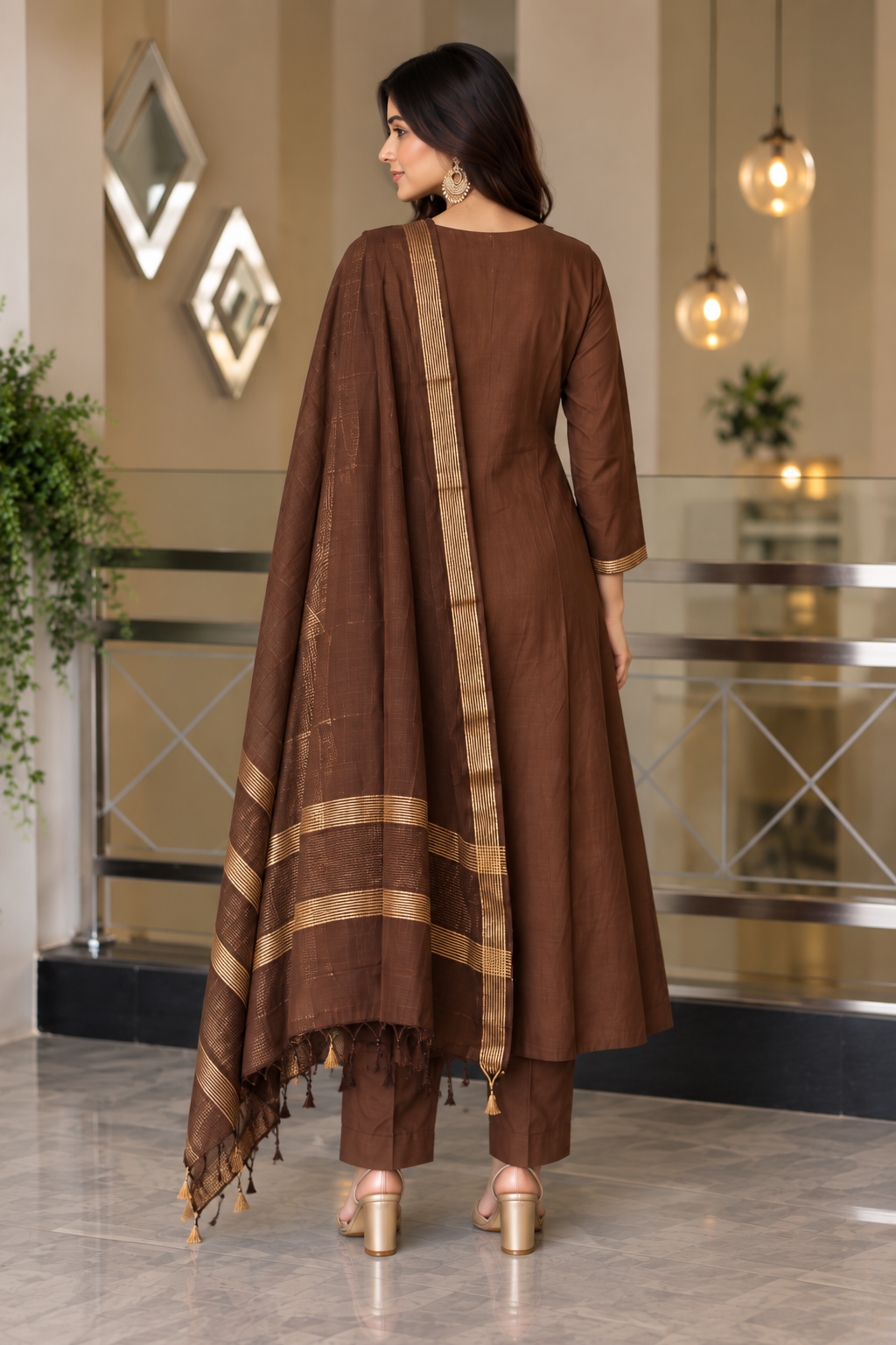 Mul Chanderi Fabric Festival Wear Suit