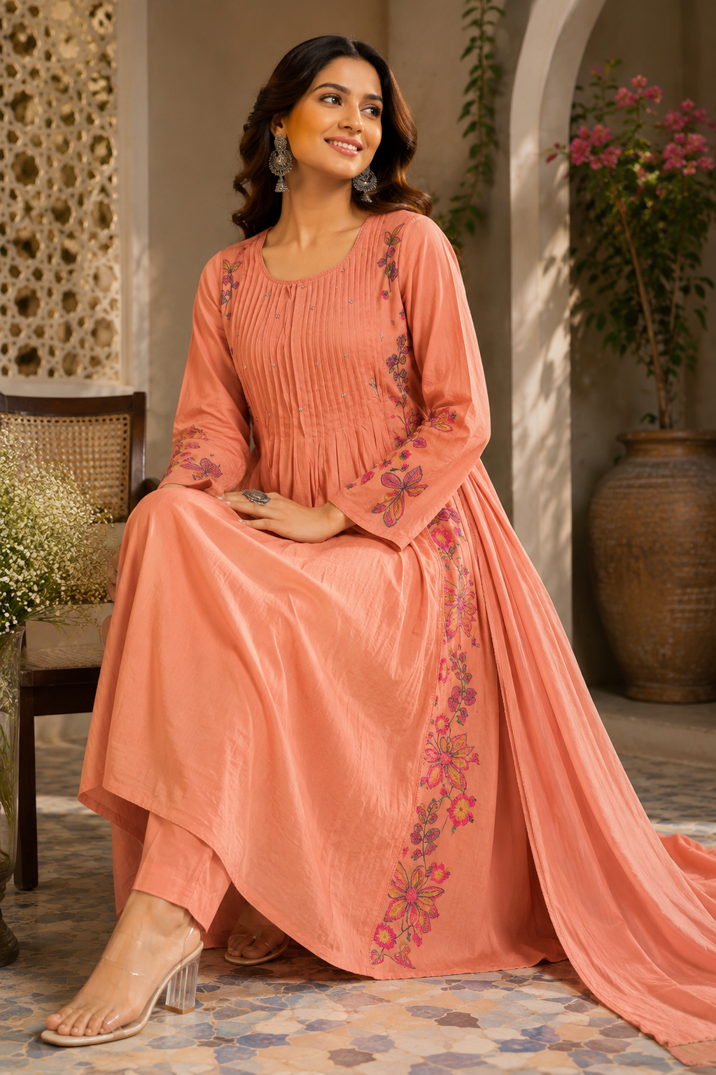 Pure Embroidery Mul Suit