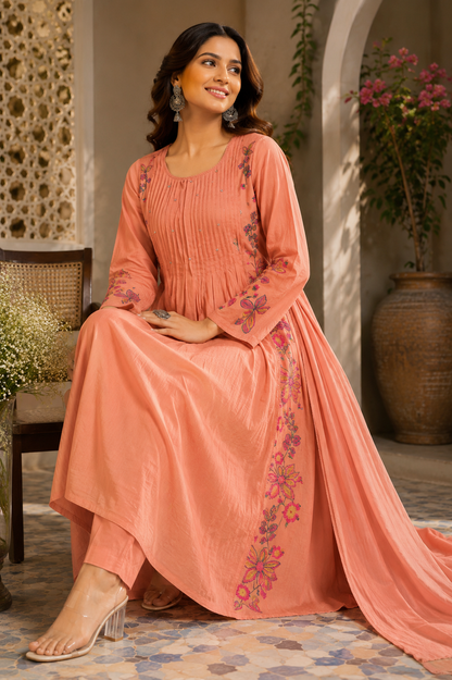 Pure Embroidery Mul Suit