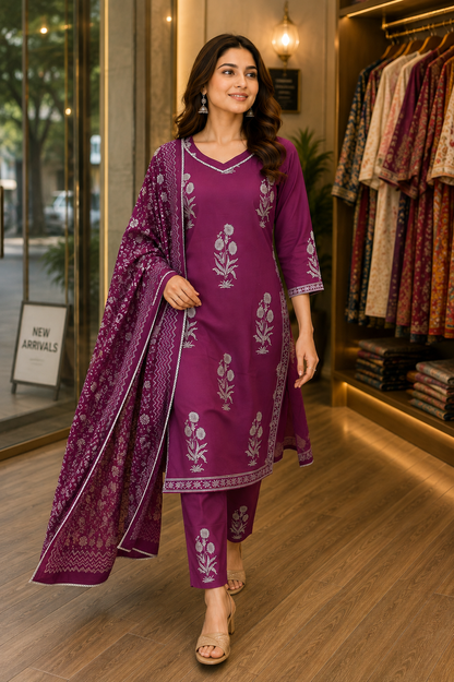 Pure Mul Cotton Office Wear Suit