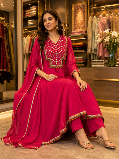 PURE MUL COTTON ANARKALI SUIT