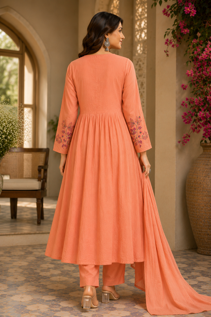 Pure Embroidery Mul Suit