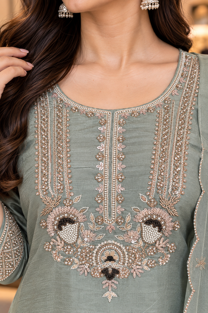 Festival Wear Hadnwork Plazzo Set