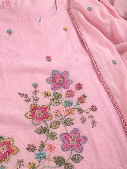 PURE MUL COTTON EMBROIDERY SUIT