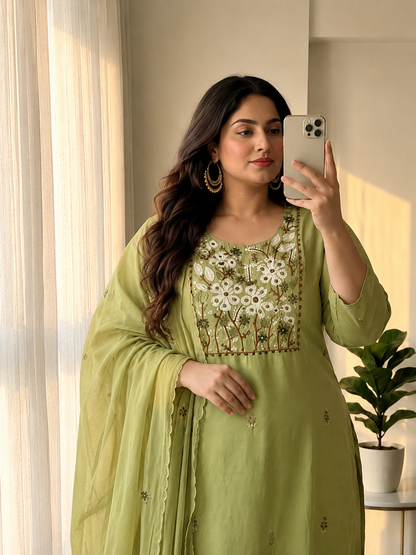 Pure Mul Chanderi Suit