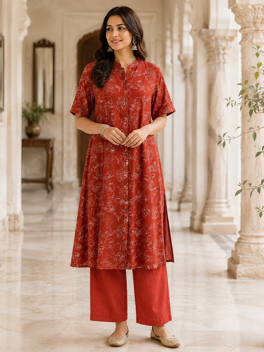 Pure Cotton Kurti With Plazzo