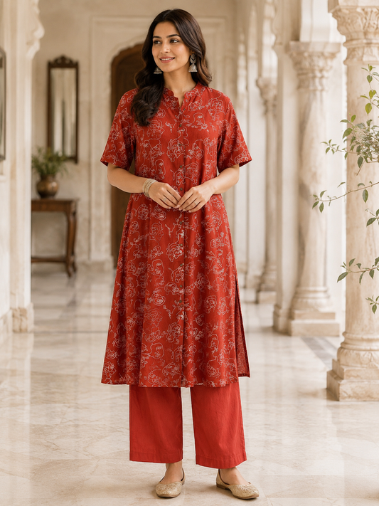 Pure Cotton Kurti With Plazzo