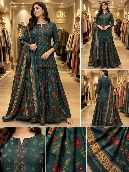 Pure Cotton Kurti Ghagra and Dupatta Set