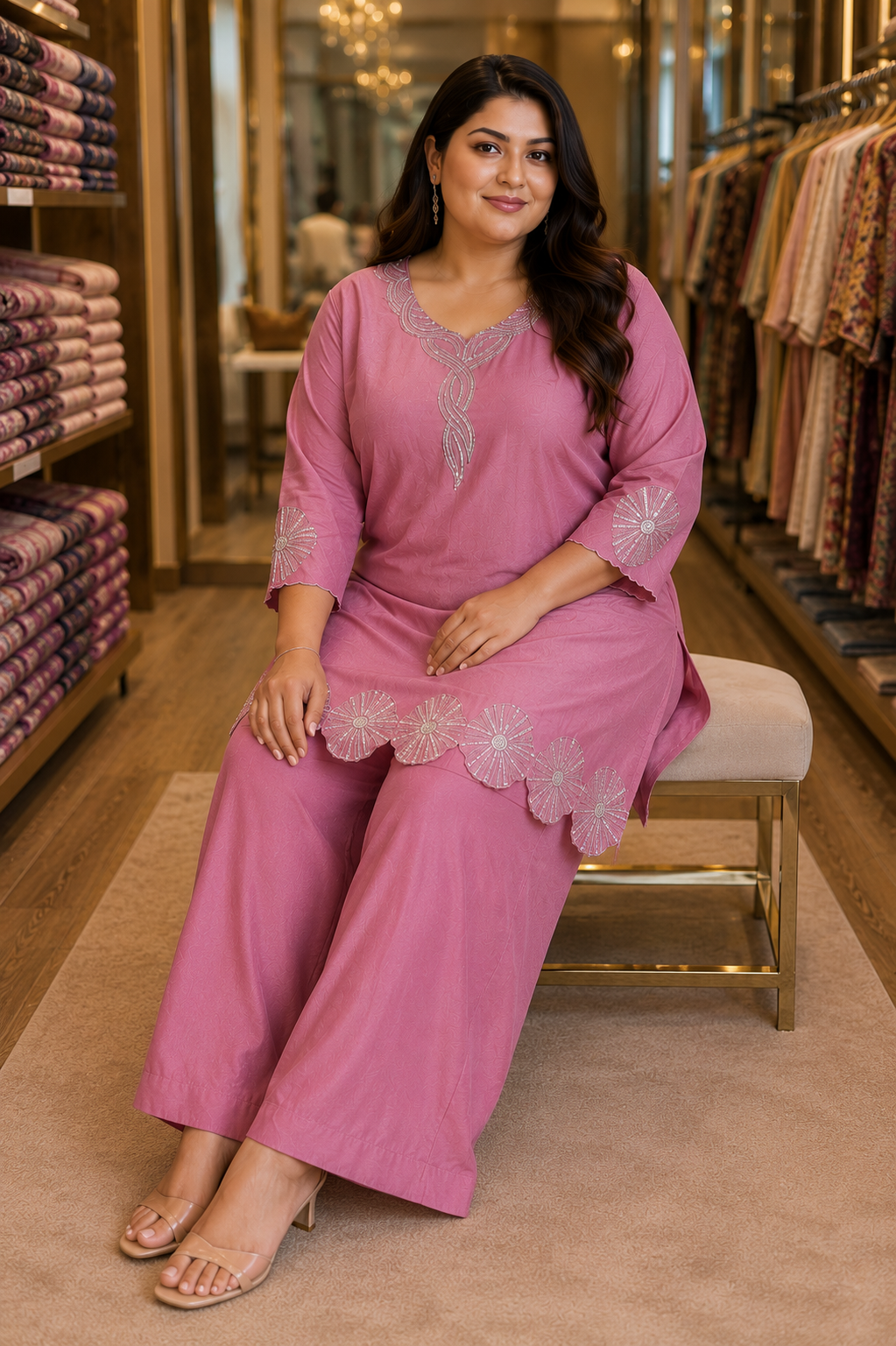 Silk Big Size Rakshabandhan Coord Set