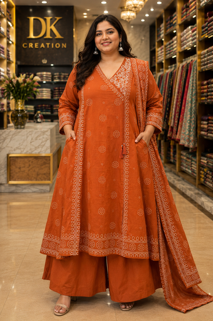 PURE COTTON BIG SIZE ANARKALI SUIT