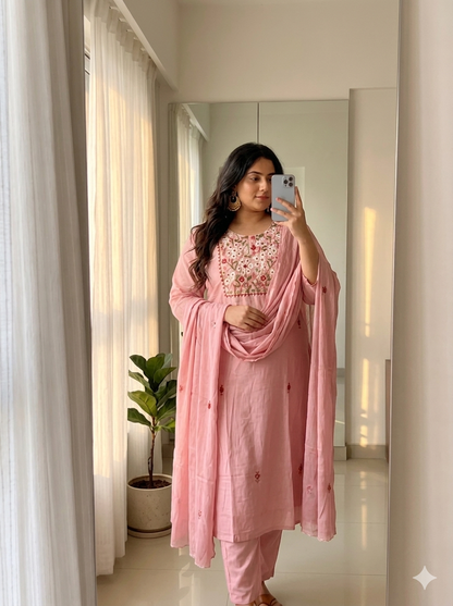 Pure Mul Chanderi Suit