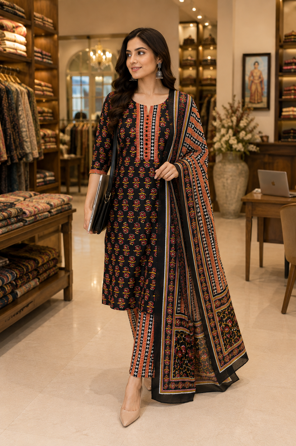 Pure Cotton Suit BLACK SPECIAL