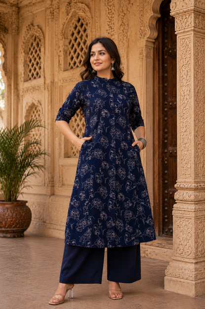 Pure Cotton Kurti With Plazzo