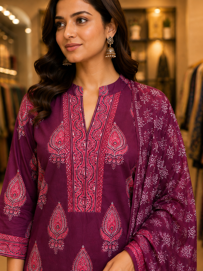 Pure Cotton Dupatta Suit