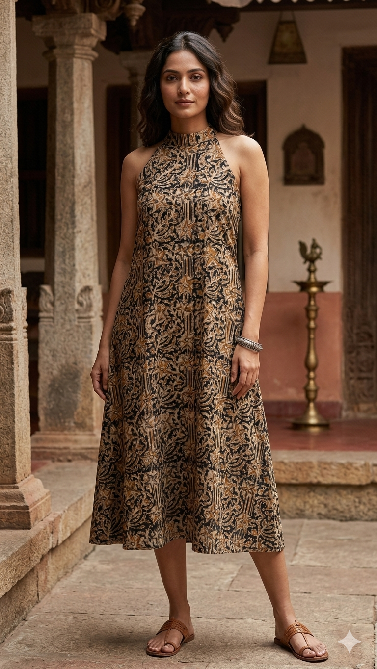 Pure Kalamkari Cotton One-Piece