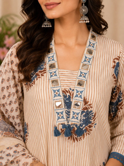 Pure Cotton A-Line Suit