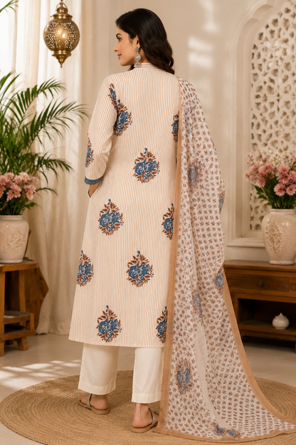 Pure Cotton A-Line Suit
