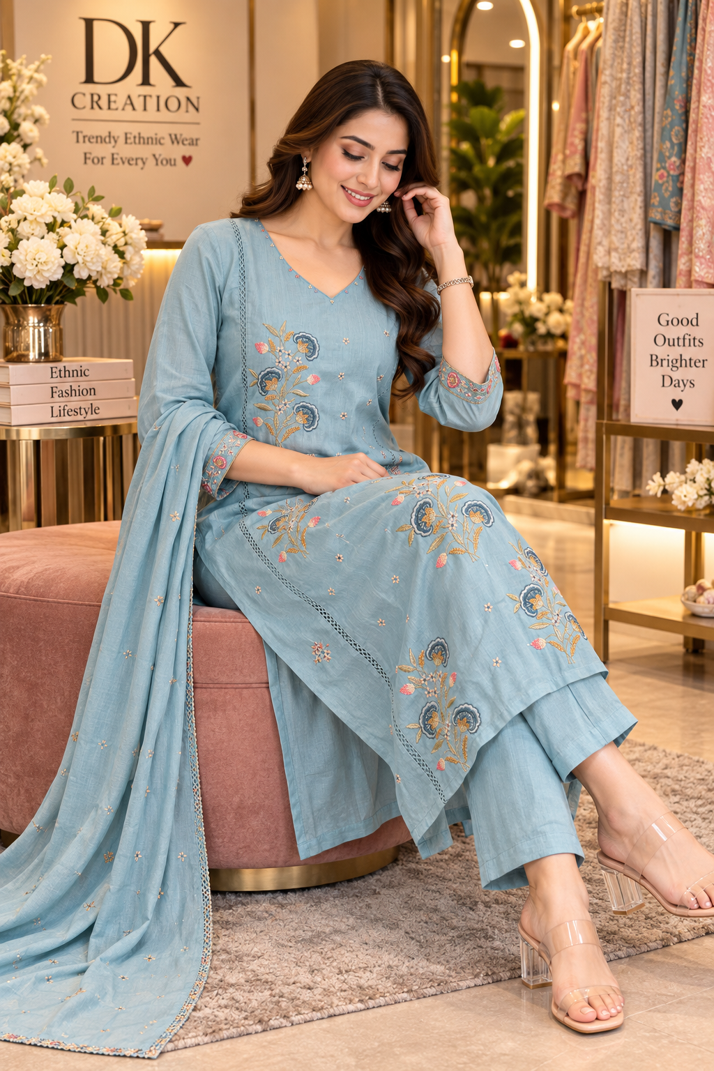Pure Mul Cotton 3pc Suit