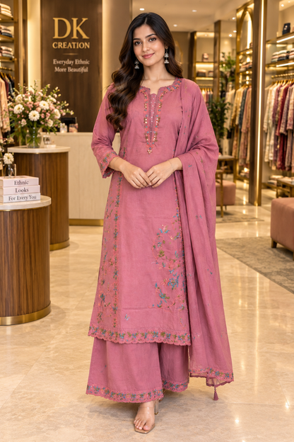 Pure Cotton Flex 3Pc Suit