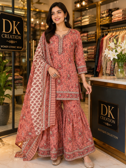 PURE COTTON GHARARA SET