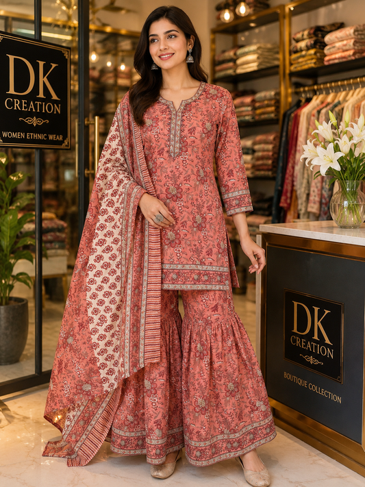 PURE COTTON GHARARA SET