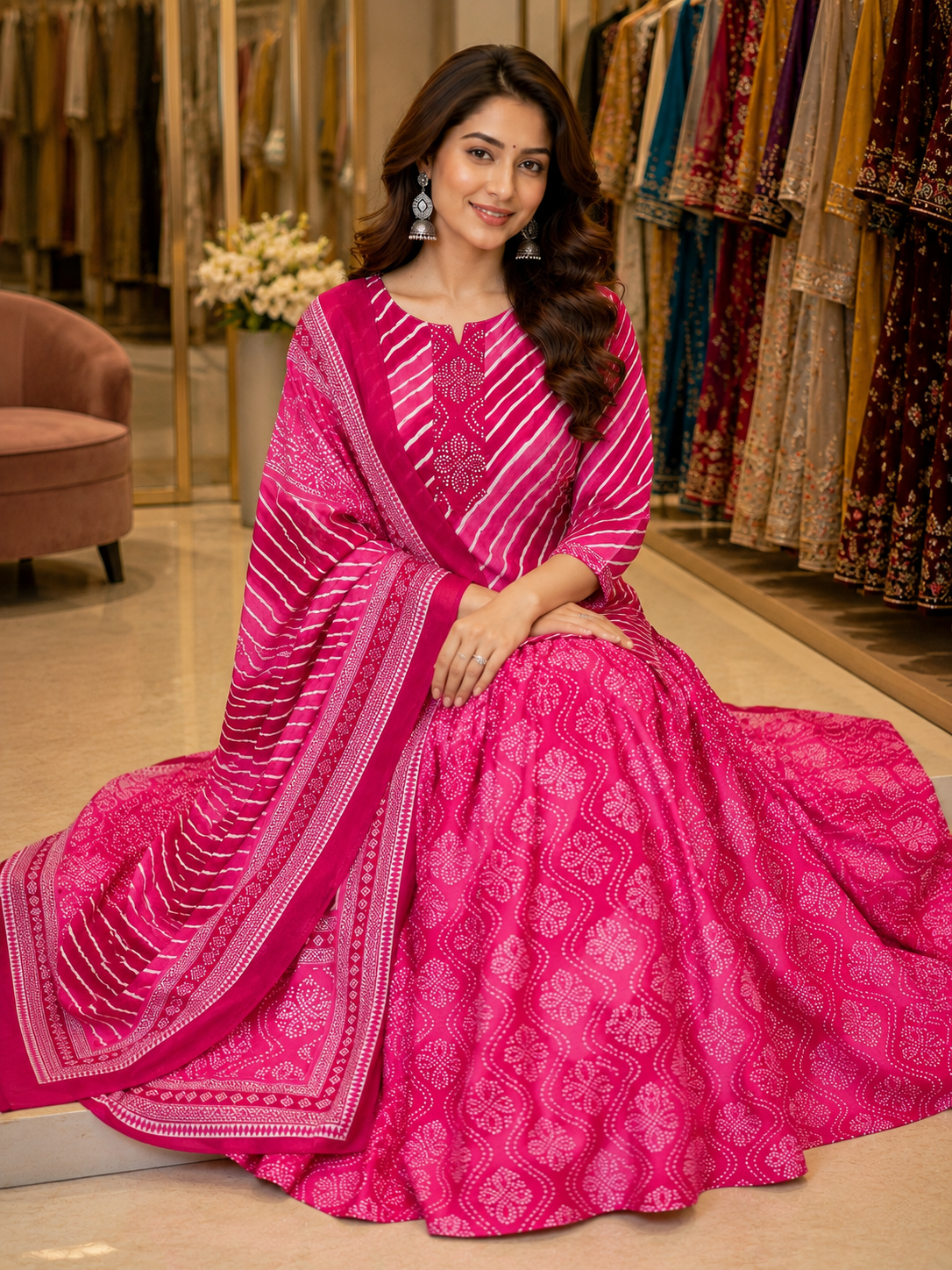 Pure Cotton Kurti With Ghagra and Dupatta