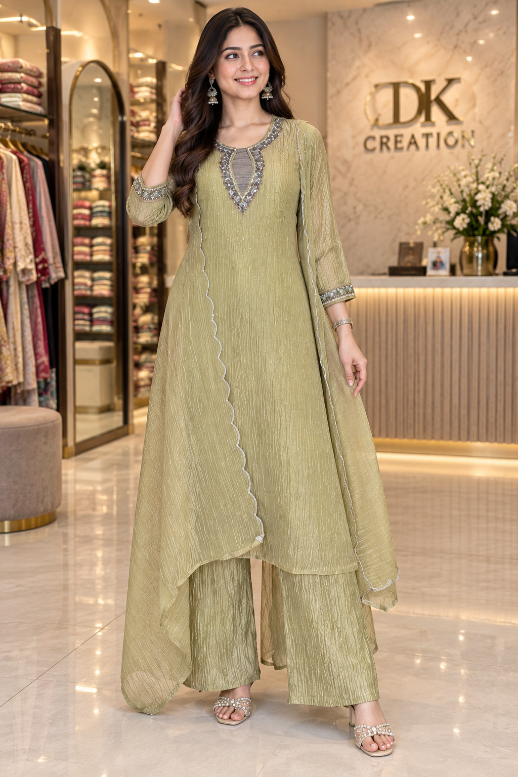 Premium Crust Tissue Festival Wear Suit